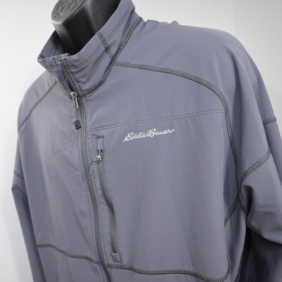Eddie Bauer Other - Eddie Bauer Full Zip Hiking Jacket Gray Long Sleeve W/ Pockets Mens Size 2XL XXL